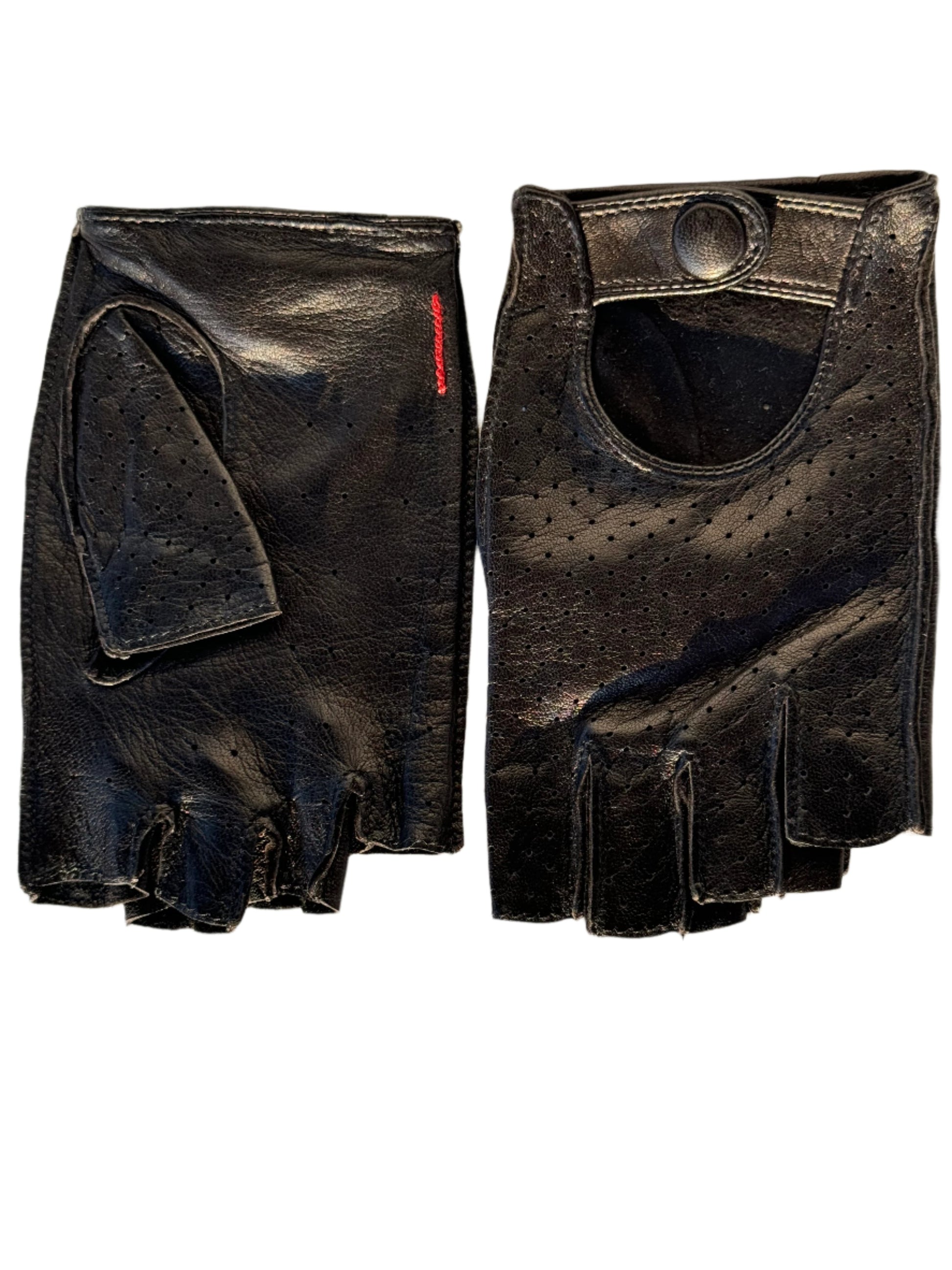 Fingerless Driving Gloves Black Leather for Ladies