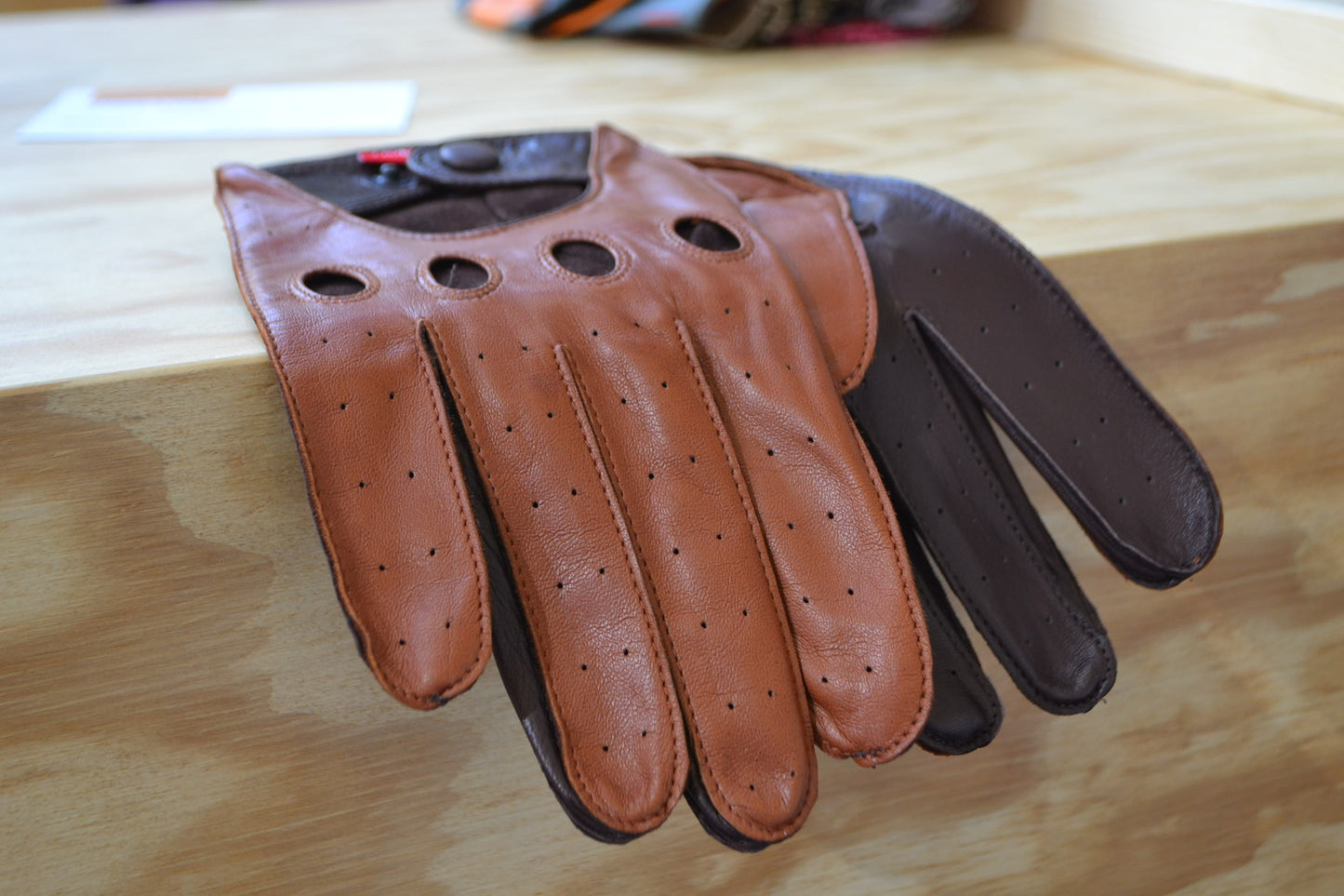 Herren Autofahrerhandschuhe Wildleder Braun Lederhandschuhe