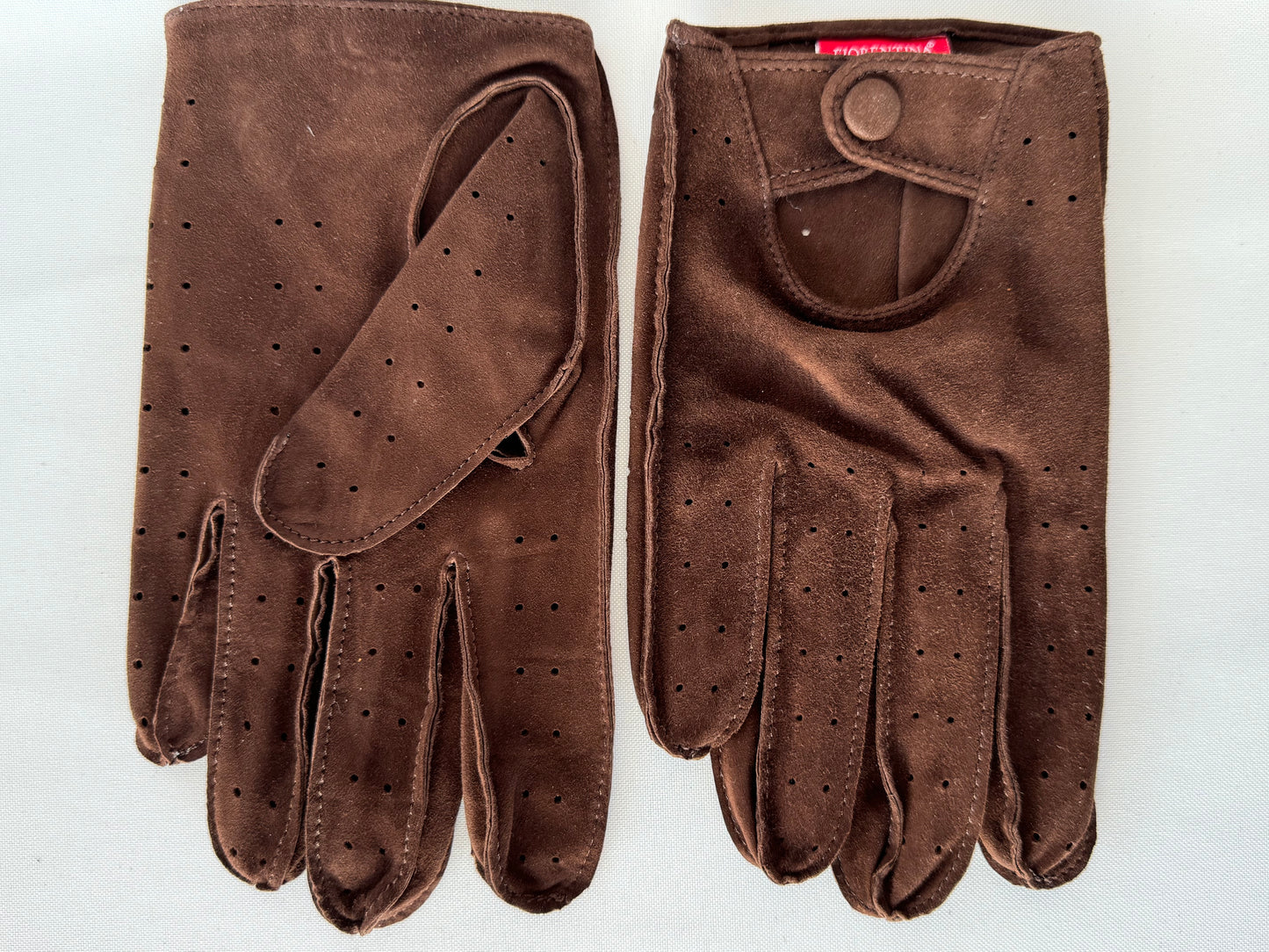 DRIVING GLOVES BROWN SUEDE