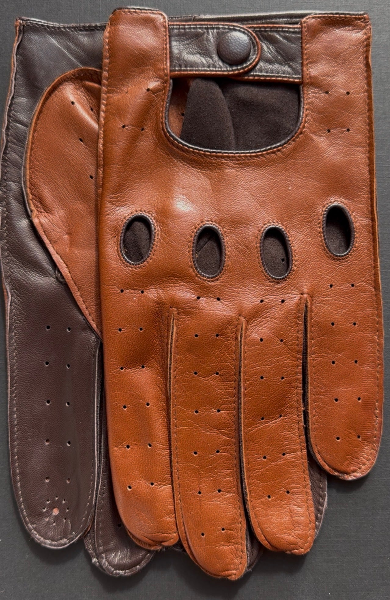 Herren Autofahrerhandschuhe Wildleder Braun Lederhandschuhe