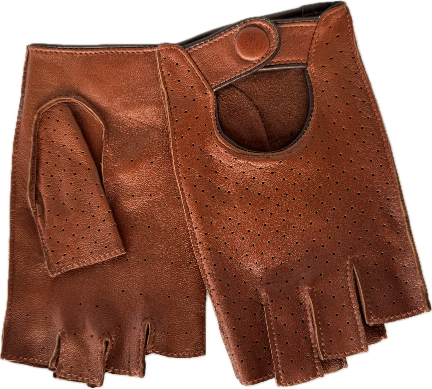 Driving gloves for women fingerless camel colour