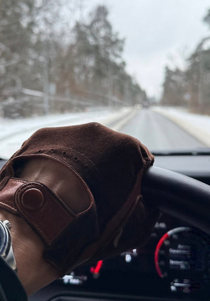 Herren Autofahrerhandschuhe Wildleder Braun Lederhandschuhe