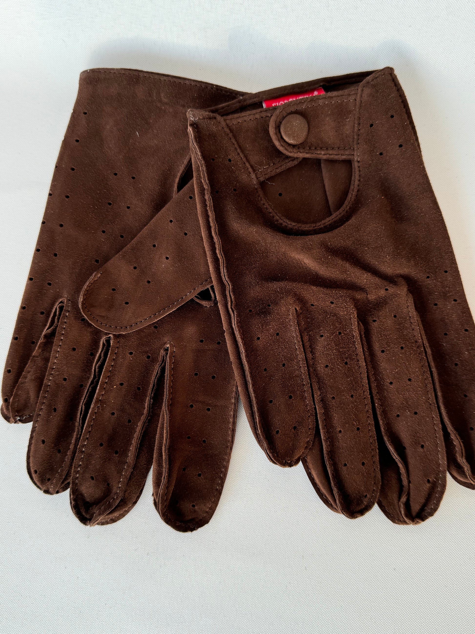 DRIVING GLOVES BROWN SUEDE