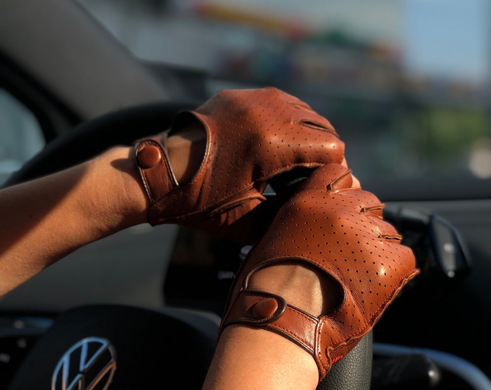 Women's Driving Gloves Fingerless Stylish gift for her